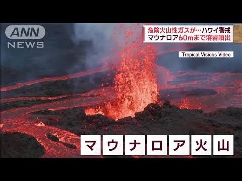 ハワイのマウナロア火山の噴火width=190